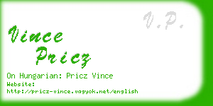 vince pricz business card